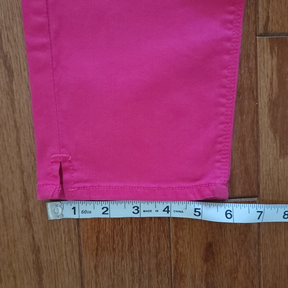 JUST BLACK ETHAN SPLIT HEM CAPRI SKINNY JEAN SIZE 30 PINK - Picture 8 of 11